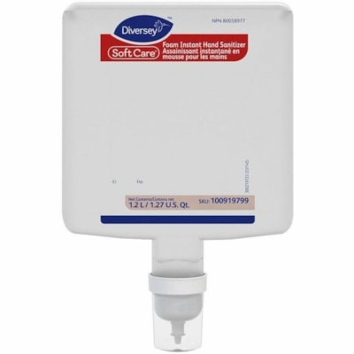 Diversey Soft Care Hand Sanitizer Foam Refill - Alcohol Scent - 1.20 L - Cartridge Dispenser - Hand - Colorless - Quick Drying, No Rinse - 6 / Pack FOR INTELLICARE DISPENSERS 