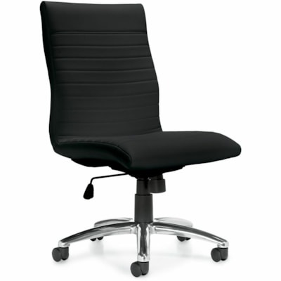 Offices To Go Ultra | Armless High Back Tilter - Black Luxhide, Bonded Leather Seat - Black Luxhide, Bonded Leather Back - High Back - 5-star Base HIGH BACK TILTER LUXHIDE BONDED LEATHER  BLACK