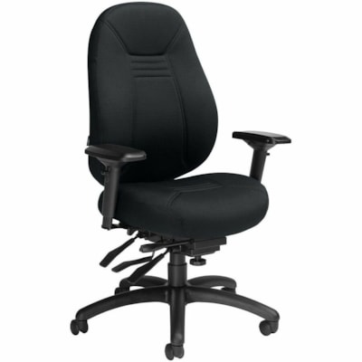 Global ObusForme Comfort Task Chair - Black Fabric, Foam Seat - Black Fabric Back - Black Frame - Mid Back - 5-star Base - Armrest MULTI-TILTER  ADJUSTABLE ARMS UPHOLSTERED SEAT AND BACK