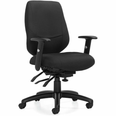 Offices To Go Six 31 | Medium Back Multi-Tilter - Black Seat Color - Quilted Fabric Seat Material - Black Back Color - Quilted Fabric Back Material - Medium Back - 5-star Base - Armrest MEDIUM BACK BLACK QUILT FABRIC 