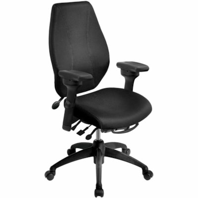 ergoCentric airCentric Chair - Fabric, Foam Seat - Black Fabric Back - Black Frame - High Back - Armrest AIR LUMBAR  LATERAL SWIVEL ARM AIRKNIT BACK AND SEAT