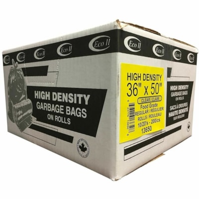 ECO II Trash Bag - Medium Size - 151.42 L Capacity - 36" (914.40 mm) - High Density - Frosted - Garbage, Home, Office, Industrial - 200 / Case  ECO II MANUFATURING INC