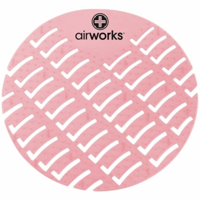 AirWorks - Écran d'urinoir - Dures jusqu'à 30 Jours - Souple, Résistant aux projections, Déboucheur, Translucide, Neutralisant d'odeur - Rose - 10 / boîte FRAISE 