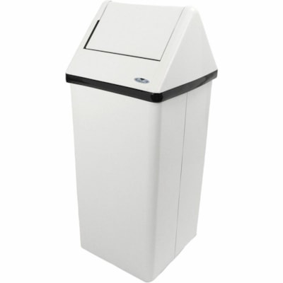 Frost Free Standing Swing Top Waste Receptacle - 79.49 L Capacity - For Industrial, Office - Freestanding, Fire-Safe, Durable, Rounded Edge - 34.6" (879 mm) Height x 13.5" (343 mm) Width x 14.6" (371 mm) Depth - Cold Roll Steel - Epoxy S & LINERS 21 GAL.  FREE STAND ING