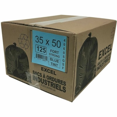 ECO II Trash Bag - 151.42 L Capacity - 35" (889 mm) - Blue Tint - Garbage, Home, Office, Industrial - 125 / Case  ECO II MANUFATURING INC