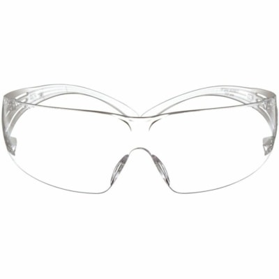 3M SecureFit 200 Safety Glasses - Recommended for: Assembly, Sanding, Sawing, Cleaning, Drilling, Grinding, Masonry, Painting, Demolition, Electrical, Facility Maintenance, ... - One Size - UVA, UVB, UVC Protection - Polycarbonate, Plastic - Clear Lens - Clear Frame - Self Adjustable, Snug Fit, Secu CLEAR LENS W/CLEAR TEMPLE ANTI-FOG LENS  3M