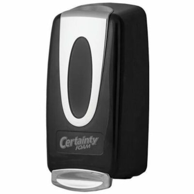 Certainty Elite Foaming Soap & Sanitizer Dispenser (Black) - Durable, Lockable - Black - 12 / Case BLACK/CHROME  CAPACITY 1000ML 