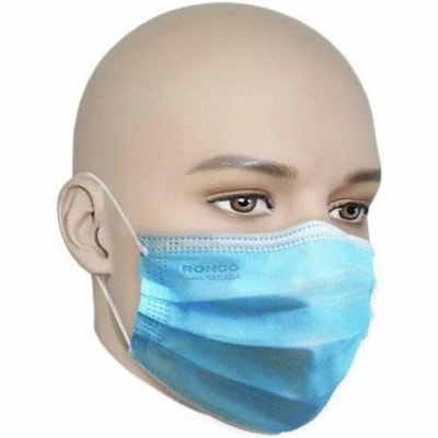 RONCO Pro-Tec 3 ply Pleated Masks, ASTM Level-2 - Recommended for: Dental, Laboratory, Clinic, Medical, Examination, Waste Management, Cleanroom, Food Handling, Hospital, Cosmetology, Home - One Size - Bacteria, Particulate, Fluid, Solid/Liquid Aerosol, Airborne Particle, Microorganism Protection -  5/SLEEVE PACK OF 20 SLEEVES 