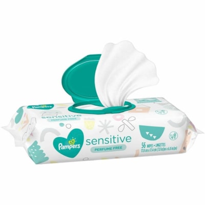 Pampers Sensitive Cleaning Wipe - White - 56 / Pack  