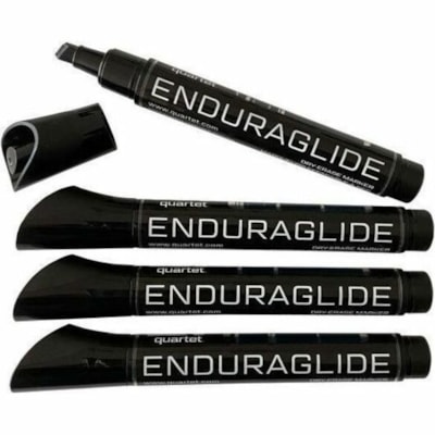 Quartet - Marqueur effaçable à sec EnduraGlide - Gras Pointe biseautée Pointe de marqueur - Ink Noir - Liquide - 4 emballage QUARTET  NOIR ENDURA GLIDE 