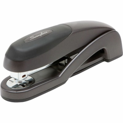 Trodat Optima Desk Stapler - Staples Upto 25 Sheet of 20lb Paper - Holds Upto 210 Staple - Full Strip - Staple Size: 1/4" (6.35 mm) - 1 Each - Graphite Black - Metal FULL-STRIP BLK STPL 25 SHT CAP OF PAPER GEL COMFORT GRIP