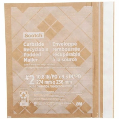 Scotch - Enveloppe postale CR-2-1-20 - Bulle/Expédition - #2 - largeur de 9 po (228,60 mm) x longueur de 10 1/2 po (266,70 mm) - Autoscellant - Brun - Papier - 20 / Carton 266 MM X 228 MM  FORMAT 2 CR-2-1-20   RéCUPéRABLE