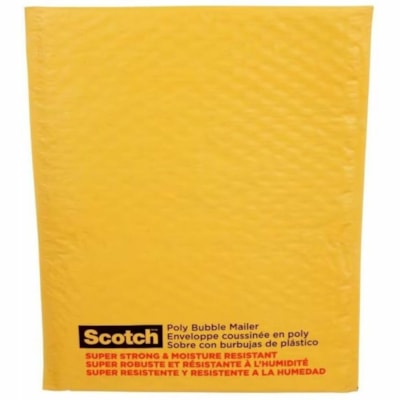 Scotch Plastic Bubble Mailer 8914-ESF, 8.5 in x 11.25 in (21.6 cm x 28.6 cm) - Bubble/Shipping - #2 - 8 1/2" (215.90 mm) Width x 11 1/4" (285.75 mm) Length - Self-sealing - Kraft - Plastic, Poly - 10 / Pack 8.5" X 11.25" 