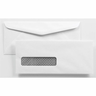 Quality Park Envelope - Business - #9 - 3 3/4" (95.25 mm) Width x 8 3/4" (222.25 mm) Length - V-shaped Flap - White, Gray - Fiber - 500 / Box 24LB RECYCLED 30%POST CONSUMER
