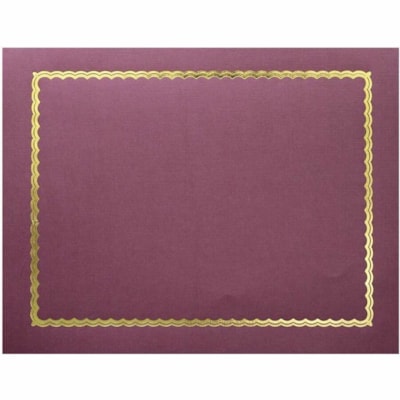 St. James® Classic Linen Letter Certificate Holder - 11" (279.40 mm) x 8 1/2" (215.90 mm) - Linen, Cover Stock - Gold Foil, Burgundy - 5 / Pack  CLASSIC BURGUNDY 5/PK RECYCLED W/ 30% PCW