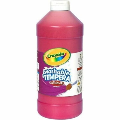 Crayola Artista II Washable Tempera Paint, 32 oz. - Red - Liquid - Matte - Red - 946.35 mL - Washable WASHABLE 