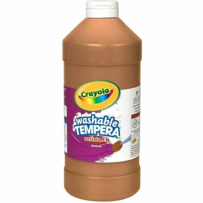 Crayola Artista II Washable Tempera Paint, 32 oz. - Brown - Liquid - Matte - Brown - 946.35 mL - Washable WASHABLE 