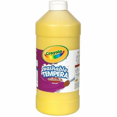 Crayola Washable Tempera Paint 946 ml, Yellow - Liquid - Yellow - 946 mL - Washable WASHABLE 