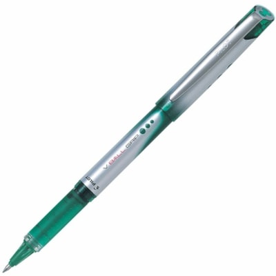 Crestar V Ball Grip 0.7mm - Green - 0.7 mm (0.03") Pen Point - Green Ink - Liquid - Metallic Barrel FINE LIQUID INK PILOT 