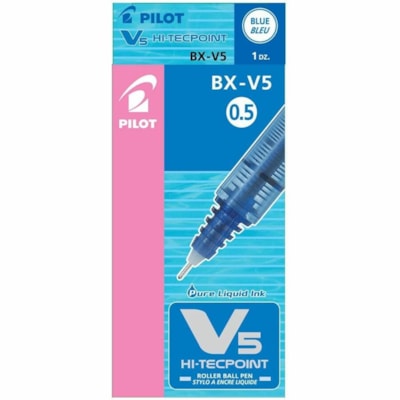 Pilot - Stylo à bille roulante Hi-Tecpoint - 0,5 mm (0,02 po) Aiguille Pointe de stylo - Ink Bleu - Liquide - Acier inoxydable Pointe TRAIT DE 0 5MM  ENCRE LIQUIDE NON-RECHARGEABLE  PILOT V5