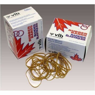 VLB Rubber Bands - Size: #32 - 3" (76.20 mm) Length x 0.12" (3.05 mm) Width - Durable, Stretchable - Rubber - Natural - 175 / Box 1/4 LB DISPENSER BOX 175/BX 