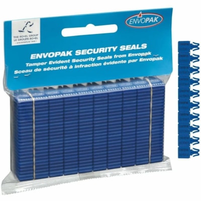 ITW Envopak Security Seal - Blue - Plastic - 250 / Pack FOR CASH & COURIER BAGS 