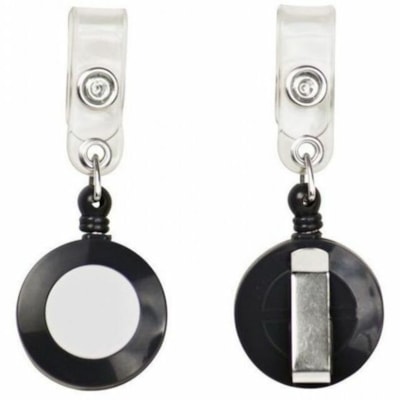 ACCO Retractable Badge Reel - 2.25" (57.15 mm) Height x 7.75" (196.85 mm) Width x 4.25" (107.95 mm) Depth - Nylon, Plastic, Metal - Black - Retractable Cord, Durable, Belt Clip, Sturdy, Extendable, Pocket Clip - 25 Pack BLACK 25/BOX 