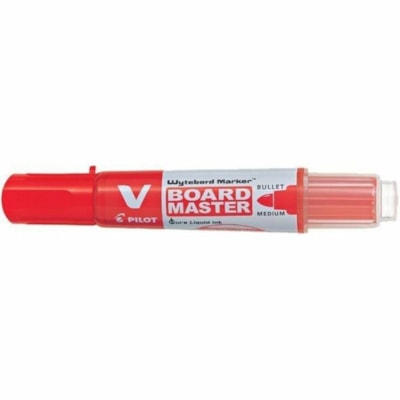 BeGreen V Board Master Dry Erase Marker - Bullet Marker Point - Refillable - Red Ink - Liquid - Translucent, Transparent Barrel - Polyester Fiber Tip - 1 / Each BULLET TIP  REFILLABLE DRY ERASE  RED