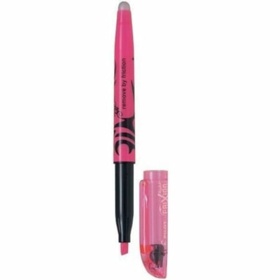 Crestar - Surligneurs effaçables Light FriXion Pilot, rose, biseautée, boîte de 12 - Pointe biseautée Pointe de marqueur - Effaçable - Ink Rose fluorescent - Liquide - Caoutchouc Pointe ROSE EFFACABLE