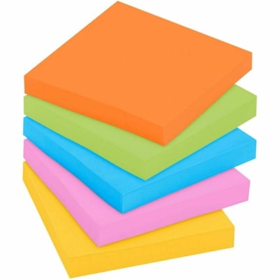 Post-it® Super Sticky Note Pad - 3" (76.20 mm) Flag/Note Width x 3" (76.20 mm) Flag/Note Length - 45 Sheets per Pad - Blue, Blue Paradise, Green, Limeade, Orange, Pink, Sunnyside, Tropical Pink, Vital Orange, Yellow - Removable, Recyclable, Super Sticky, Repositionable, Self-adhesive - 5 / Pack 3X3 POST IT NOTES 6PK 45 SHEETS/PAD