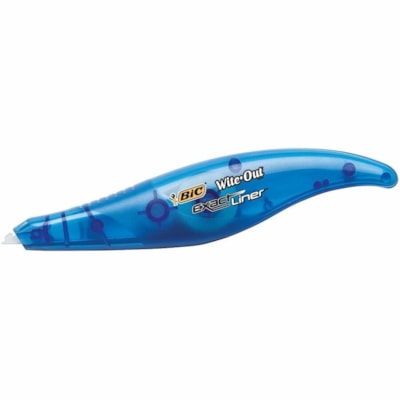 Wite-Out - Ruban correcteur Exact Liner - largeur du ruban 0,20 po (5 mm) x longueur du ruban 19,7 pi (6 m) - Tape Blanc - Dispenser Bleu - Séchage rapide, Inodore, Résistant aux déchirures, Ergonomique, Facile de préhension, Confortable, Non-rechargeable - Blanc - Plasti PENS STYLE 10 BX 