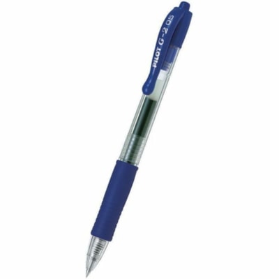 G2 - Stylo à encre gel à pointe rétractable G-2 , bleu, extra fine 0,5 mm - 0,5 mm (0,02 po) Extra fine Pointe de stylo - Rechargeable - Rétractable - Ink Bleu - A base de gel PRISE CAOUTCHOUTÉE  AGRAFE EN PLASTIQUE  RECHARGEABLE