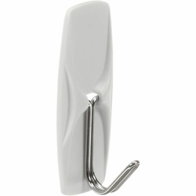 Command Hook - 2 Hooks - 2 Medium Hook - 2 lb (907.18 g) Capacity - 2.16" (54.86 mm) Height x 0.87" (22.10 mm) Width x 0.83" (21.08 mm) Length - for Apartment, Coat, Dorm, Glass, Home, Office, Paint, Tile, Wall, Wood - Plastic, Metal - White - 2 / Unit TOGGLE HOOK MEDIUM SZ 2 HOOKS AND 3 STRIPS