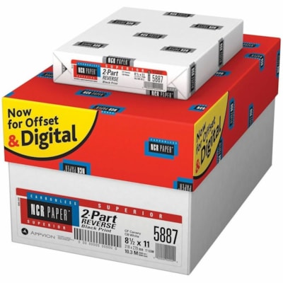 NCR Paper - Papier autocopiant 5887 - 92 Luminosité - format lettre - 8 1/2 po (215,90 mm) x 11 po (279,40 mm) - 21 lb (9525,44 g) Poids de Base - Lisse - pré-assemblée, Imprimable - Blanc/Canari - 5000 Feuilles - 250 Rame par caisse - 5000 Carton KODAK NEXPRESS QUALIFIÉ 