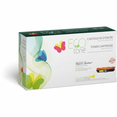 Ecotone Remanufactured Standard Yield Laser Toner Cartridge 221, 221Y (TN221Y) - Yellow - 1 Each - 1400 copies 1400 PAGE YIELD GTTN221Y