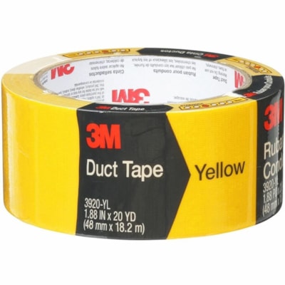 3M Duct Tape - 19.9 yd (18.2 m) Length x 1.89" (48 mm) Width - Yellow - For General Purpose, Industrial, Color Coding, Crafting, Decorating, Repair - 1 / Unit 1.88"X20YD (48 MM X 18.2 M) 12 RLS/CASE