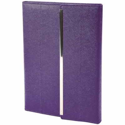 Exacompta Notebook - 156 Pages - Printed - Spiral - Ruled Front Ruling - A5 - 6 1/4" (158.75 mm) x 9 1/2" (241.30 mm) Sheet Size - White Paper - Violet Cover - Refillable - 1 Unit VENEZIA COVER VIOLET