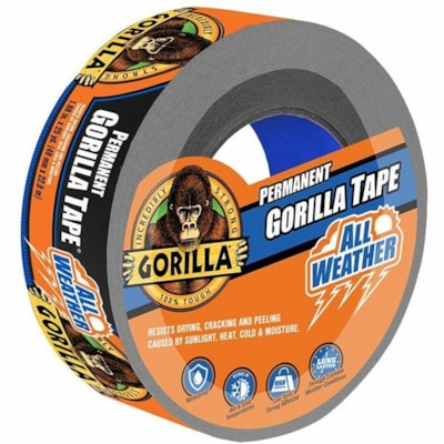 Gorilla Glue Permanent Tape All Weather - 25 yd (22.9 m) Length x 1.88" (47.8 mm) Width - Black - Synthetic Rubber - Weather Resistant, Dry Resistant, Crack Resistant, Peel Resistant, Sunlight Resistant, Heat Resistant, Cold Resistant, Moisture Resistant, Temperature Resistant, Water Proof - For Ind  