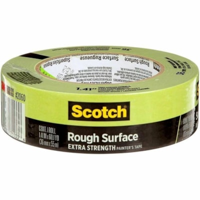 Scotch Rough Surface Painter's Tape 2060-36AP, 1.41 in x 60.1 yd - 60.1 yd (55 m) Length x 1.41" (35.8 mm) Width - Green - Damage Resistant - For Rough Surface, Brick, Concrete, Stucco, Painting, Holding, Industrial, Carpet, Unfinished Wood, Vinyl - 1 Unit GREEN PAINTER'S TAPE 