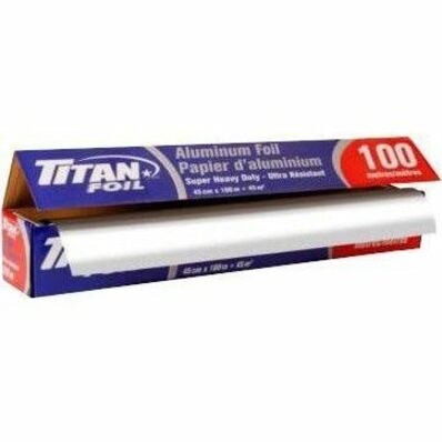 Conglom Titan Aluminium Foil Roll 45 cm x 100 m (1272171) - 17.72" (450 mm) Width x 328.08 ft (100000 mm) Length - Aluminum Foil  