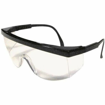 Ferno Safety Glasses - Recommended for: Eye - Universal Size - Ultraviolet Protection - Nylon, Polycarbonate - Translucent - Clear Lens - Black Frame - Lightweight, Scratch Resistant, Wraparound Design, Comfortable, Adjustable Temple, Impact Resistant, Indirect Ventilation - 12 / Box LENS  W/ADJUSTABLE TEMPLES BLACK FRAME  CSA