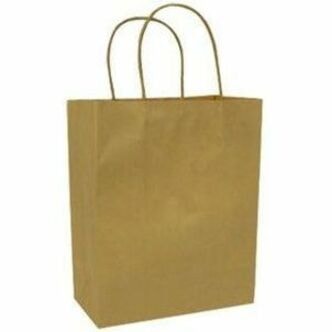 Gunther Mele - Sac d'achats 23080912 - largeur de 8 po (203,20 mm) x profondeur de 4,50 po (114,30 mm) - Brun kraft - Papier Kraft - Courses - Recyclé - 250 / Carton PETITE   8" X 4.5" X 10" 