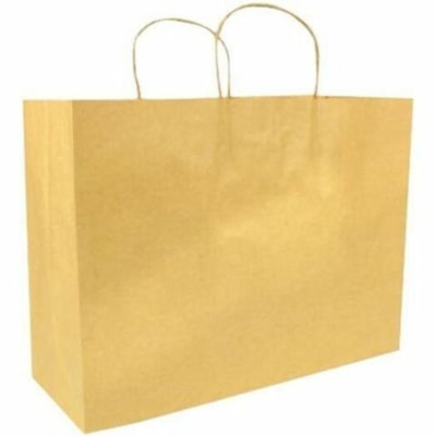 Gunther Mele Shopping Bag - 12" (304.80 mm) Width x 6" (152.40 mm) Depth - Brown Kraft - Kraft Paper - Shopping - 250 / Carton FASHION  16" X 6" X 12" 