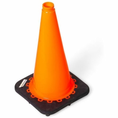 LATOPLAST 12" Traffic Cone - 12" (304.80 mm) Height - Durable - Traffic - Polyvinyl Chloride (PVC) ORANGE  NO COLLAR BASE SIZE: 8.6" X 8.6"