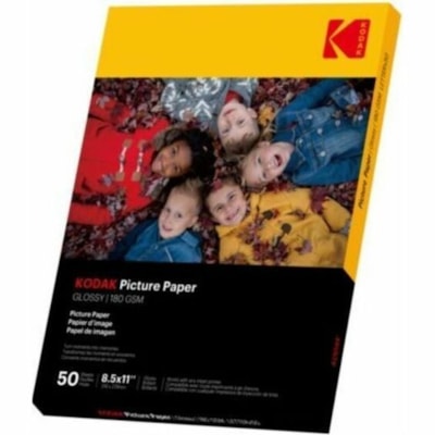 FANTAC - Papier photo 9891-159 - format lettre - 8 1/2 po (215,90 mm) x 11 po (279,40 mm) - 48 lb (21772,43 g) Poids de Base - 180 g/m² Grammage - Brillant - Anti-bourrage, Anti-bavure - 50 Feuilles - 50 / emballage 8 5 X 11 PO  6 5 MIL 