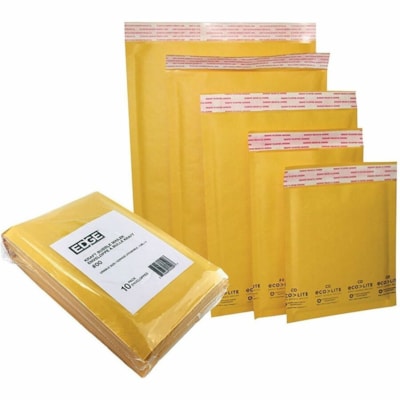EDGE Mailer - Bubble/Shipping - #00 - 5" (127 mm) Width x 10" (254 mm) Length - Self Adhesive - Kraft - Kraft Paper - 10 / Pack 4.85" X 9" 