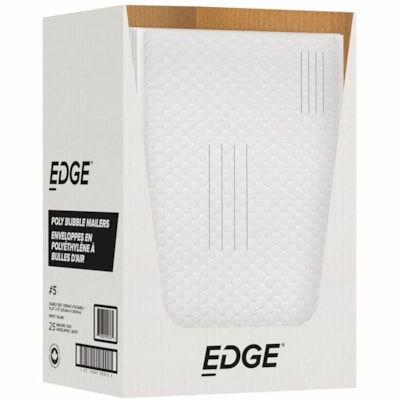 EDGE - Enveloppe postale EDGPM5PDQ - Bulle - #5 - largeur de 10 1/2 po (266,70 mm) x longueur de 16 po (406,40 mm) - Fermeture autocollante - Blanc - Polyester, Polyéthylène - 25 / Étui 10.25 X15  25/CS 
