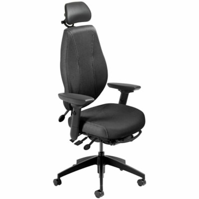 ergoCentric airCentric Chair - Foam, Fabric Seat - Black Mesh Back - Black Frame - 5-star Base - Armrest STANDARD SIZE 