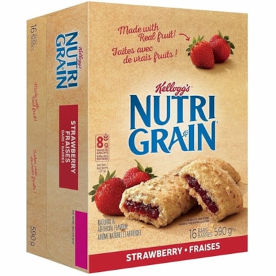 Nutri-Grain - Céréales 28445 - Emballé séparément - Fraise - 1,31 oz (37 g) - 16 / boîte  