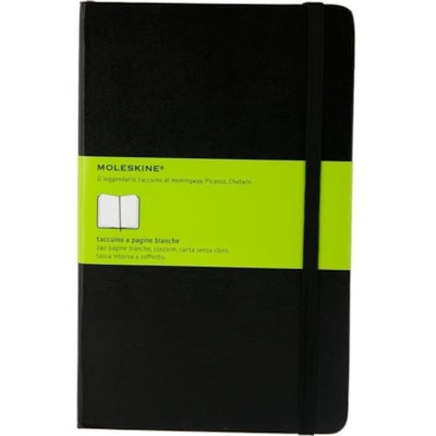 Moleskine Plain Notebook - Large - 240 Pages - Plain - Unruled Front Ruling - 8.27" (210 mm) Height x 5.12" (130 mm) Width - Cardboard Cover - Rounded Corner, Bookmark, Elastic Closure, Acid-free, Expandable Pocket  